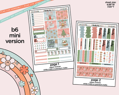 Mini B6 Merry Everything Planner Sticker Kit sized for ANY Vertical Insert