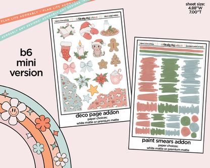 Mini B6 Merry Everything Planner Sticker Kit sized for ANY Vertical Insert