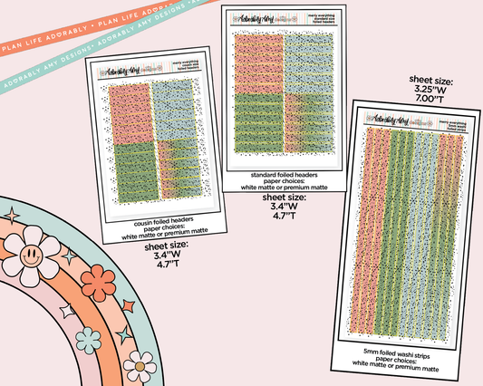 Foiled Merry Everything Headers or Long Strips Planner Stickers for any Planner or Insert (Copy)