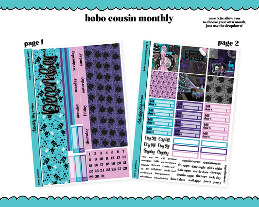 Hobonichi Cousin Monthly Pick Your Month Merry Gothmas Planner Sticker Kit for Hobo Cousin or Similar Planners