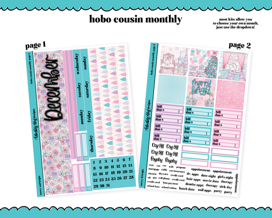Hobonichi Cousin Monthly Pick Your Month Merry & Bright Planner Sticker Kit for Hobo Cousin or Similar Planners