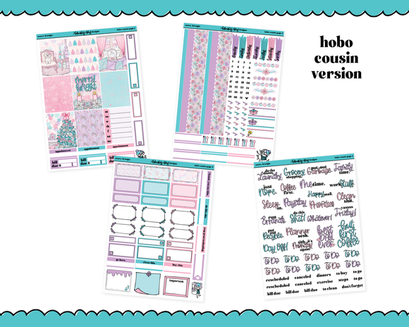 Hobonichi Cousin Weekly Merry & Bright Christmas Themed Planner Sticker Kit for Hobo Cousin or Similar Planners