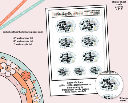 Might Let the Intrusive Thoughts Win Typography Sampler Planner Stickers