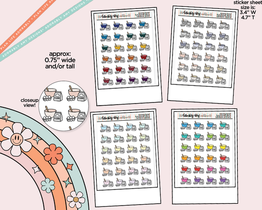 Rainbow Baking - Mixing Bowls with Eggs/Flour Doodled Icon Stickers