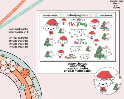 Molly Girl Loves Christmas Decoration Planner Stickers for any Planner or Insert