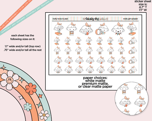 Molly Girl Loves to Plan Decoration Planner Stickers for any Planner or Insert