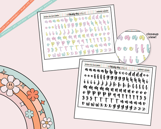 Always My Mom, Forever My Friend Alphabet Stickers Deco Typography Sampler Planner Stickers - Adorably Amy Designs