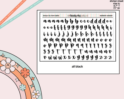 Always My Mom, Forever My Friend Alphabet Stickers Deco Typography Sampler Planner Stickers - Adorably Amy Designs