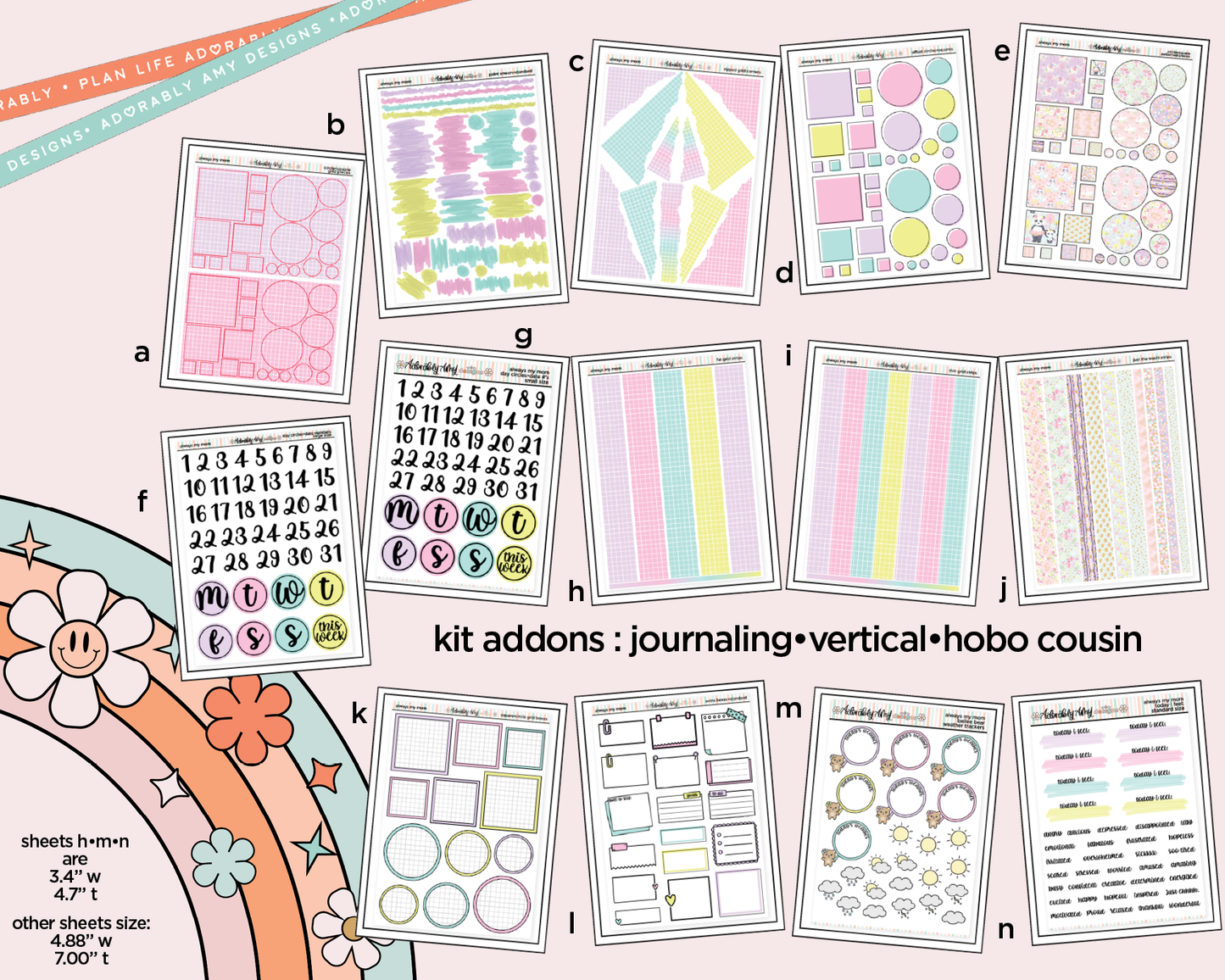 Always My Mom, Forever My Friend Weekly Kit Addons - All Sizes - Strips, Smears and More! - Adorably Amy Designs