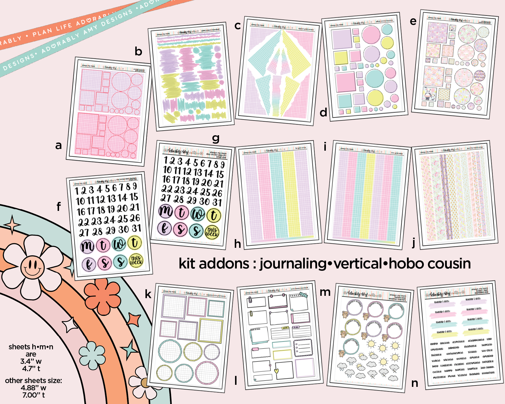 Always My Mom, Forever My Friend Weekly Kit Addons - All Sizes - Strips, Smears and More! - Adorably Amy Designs