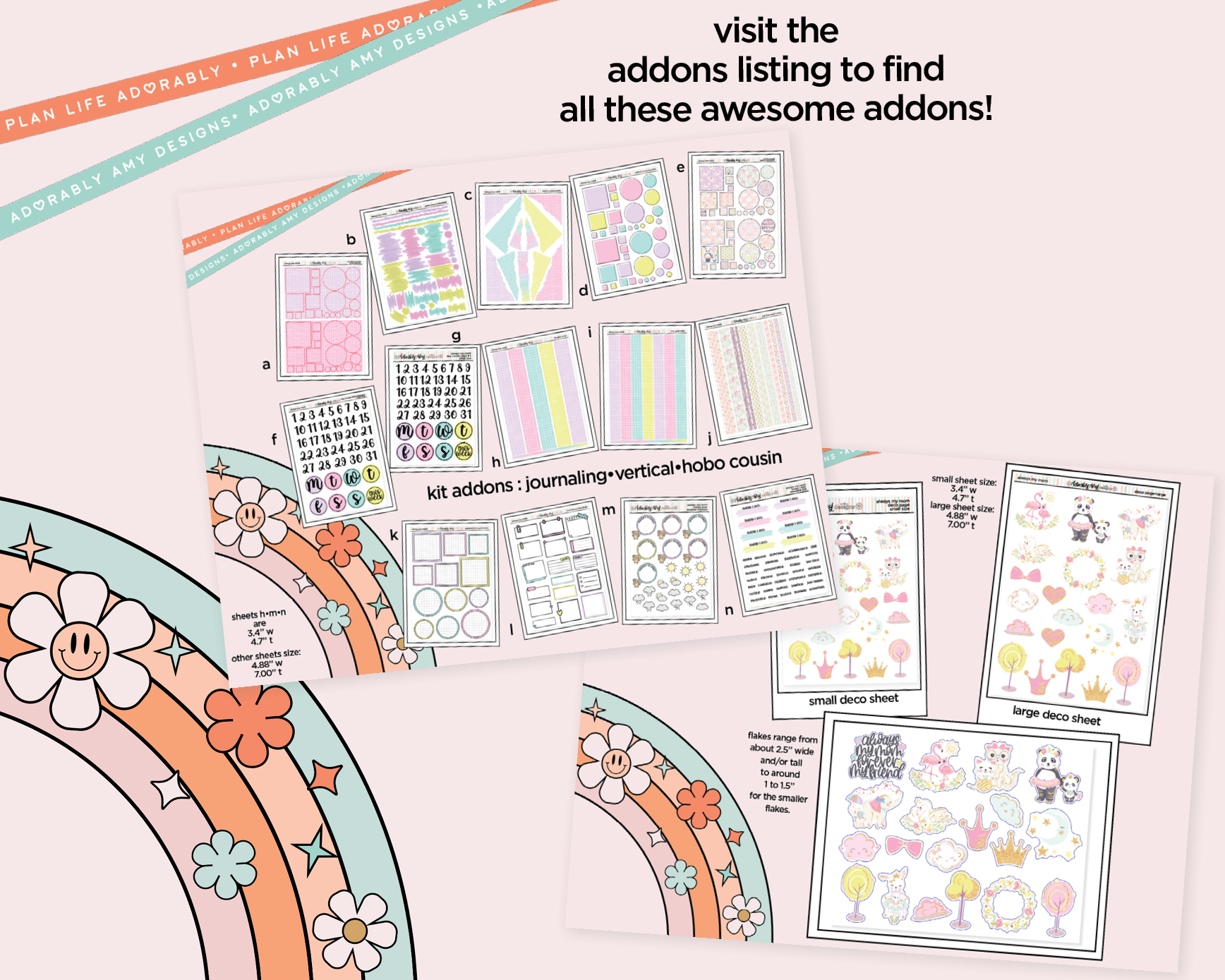 Journaling and Daily Planning Always My Mom, Forever My Friend Planner Sticker Kit - Adorably Amy Designs
