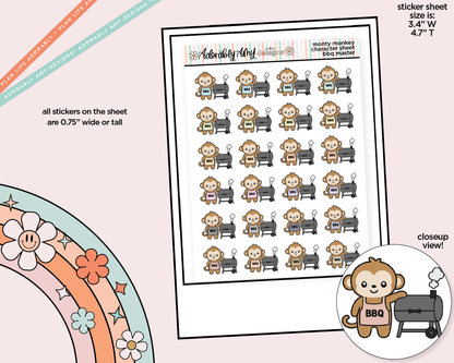 Monty the Monkey BBQ-Smoker Master Decoration Character Planner Stickers
