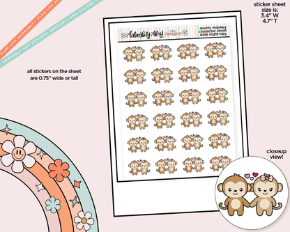 Monty the Monkey Date Night Decoration Character Planner Stickers