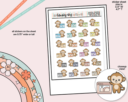 Monty the Monkey Fill-Empty Dishwasher Decoration Character Planner Stickers