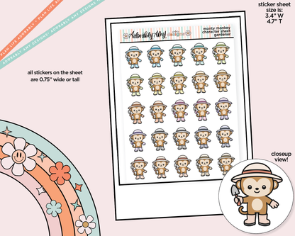 Monty the Monkey Gardener - Gardening Decoration Character Planner Stickers