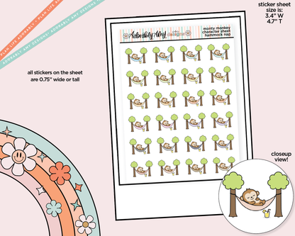 Monty the Monkey Hammock Nap Decoration Character Planner Stickers