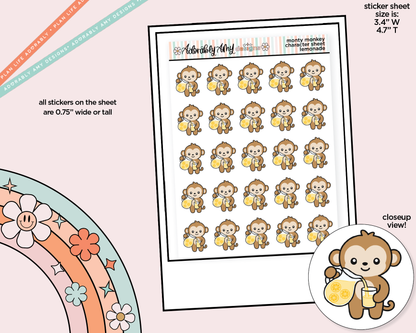 Monty the Monkey Lemonade Decoration Character Planner Stickers
