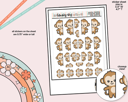 Monty the Monkey Side Peeking Decoration Character Planner Stickers