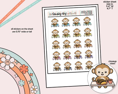 Monty the Monkey Taco Night Decoration Character Planner Stickers