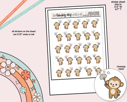 Monty the Monkey Tame the Dust Bunnies Decoration Character Planner Stickers