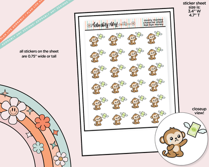 Monty the Monkey Bye Bye Money Decoration Character Planner Stickers