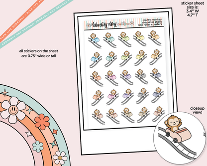 Monty the Monkey Roller Coaster Riding Decoration Character Planner Stickers