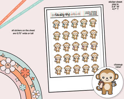 Monty the Monkey Take Meds Decoration Character Planner Stickers