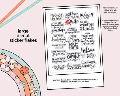 Hand Lettered Motivated by Spite Typography Sampler Planner Stickers - Adorably Amy Designs