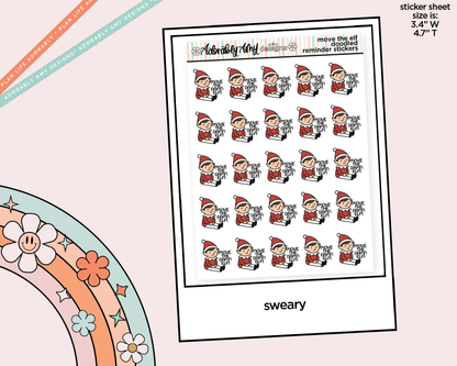 Move the Elf Reminder Decorative Planner Stickers for any Planner or Insert
