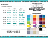 Rainbow or Black Must Do Reminder Stickers - 8 Fonts -  Planner Stickers for any Planner or Insert
