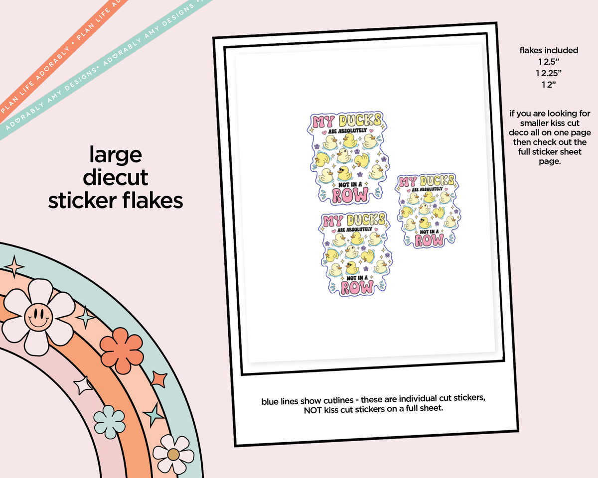 My Ducks are Absolutely Not in a Row Typography Sampler Planner Stickers - Adorably Amy Designs