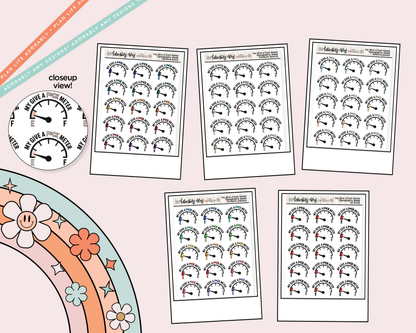 Rainbow or Black My Give a Fuck Meter Typography Planner Stickers - Adorably Amy Designs