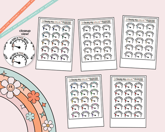 Rainbow or Black My Give a Fuck Meter Typography Planner Stickers - Adorably Amy Designs