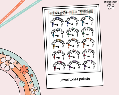 Rainbow or Black My Give a Fuck Meter Typography Planner Stickers - Adorably Amy Designs