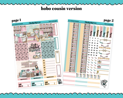 Hobonichi Cousin Weekly My Weekend is Booked Reading & Book Themed Planner Sticker Kit for Hobo Cousin or Similar Planners