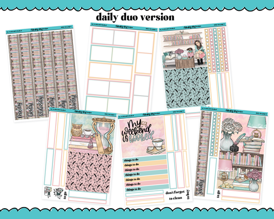 Daily Duo My Weekend is Booked Reading & Books Themed Weekly Planner Sticker Kit for Daily Duo Planner