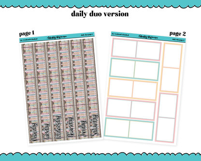 Daily Duo My Weekend is Booked Reading & Books Themed Weekly Planner Sticker Kit for Daily Duo Planner