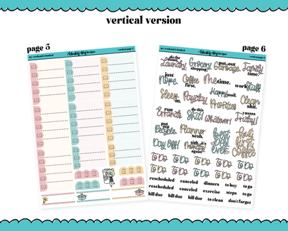 Vertical My Weekend is Booked Reading & Book Themed Planner Sticker Kit for Vertical Standard Size Planners or Inserts