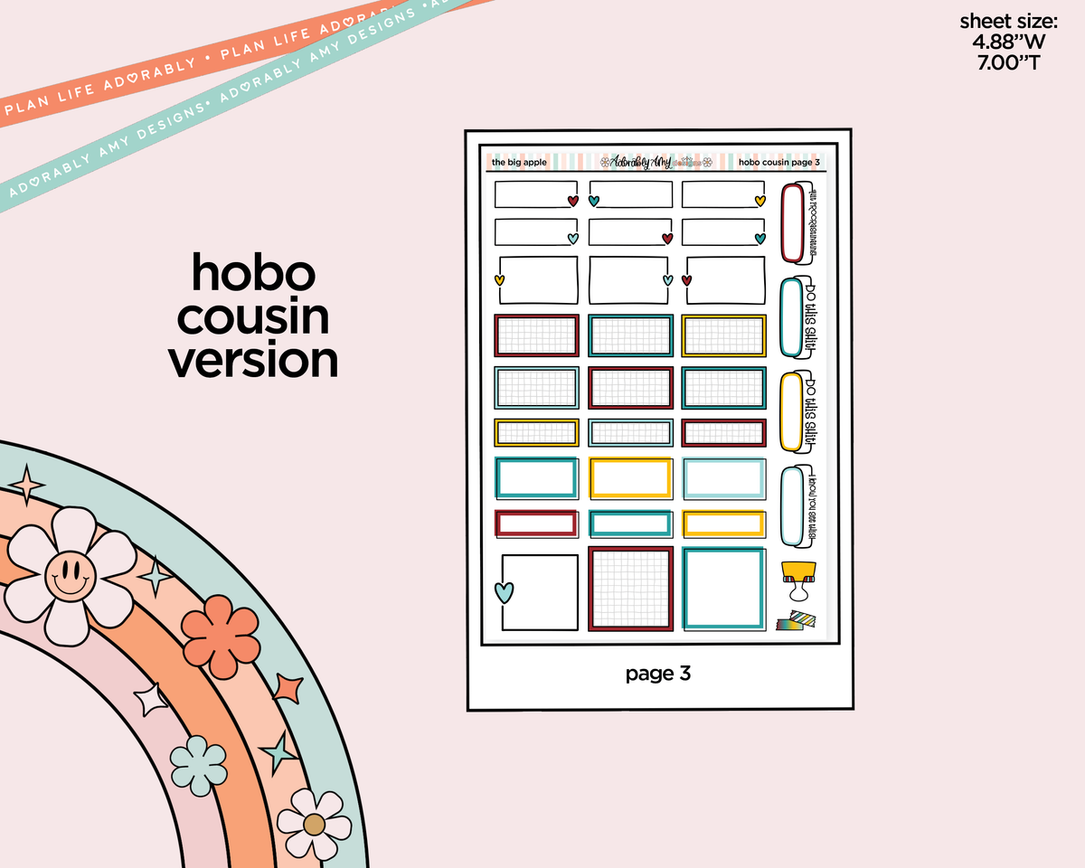 Hobonichi Cousin Weekly The Big Apple Planner Sticker Kit for Hobo Cousin or Similar Planners