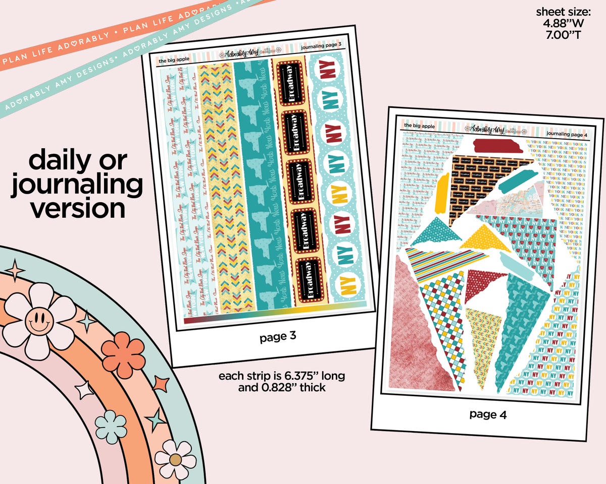 Journaling and Daily Planning The Big Apple Planner Sticker Kit
