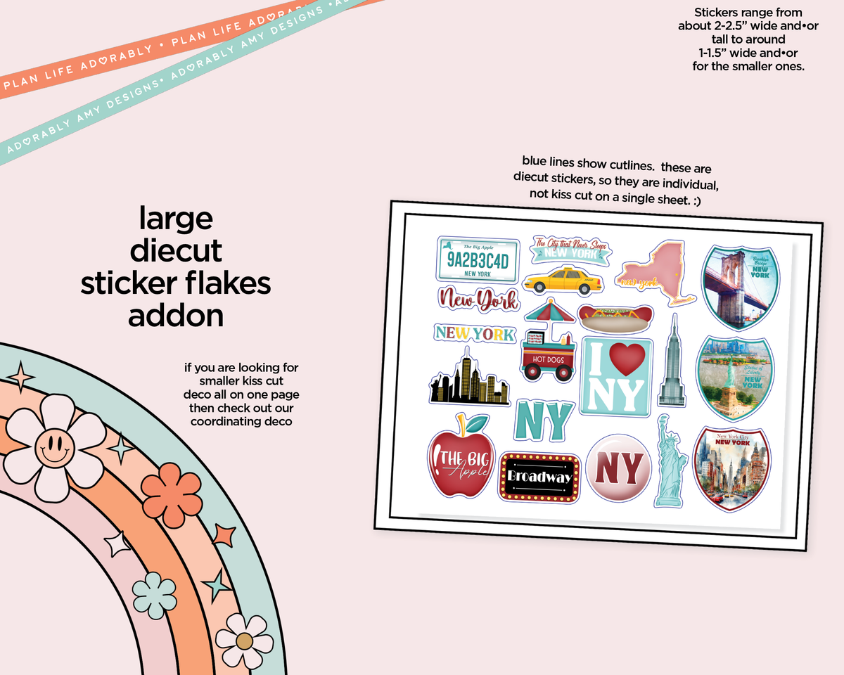Journaling and Daily Planning The Big Apple Planner Sticker Kit