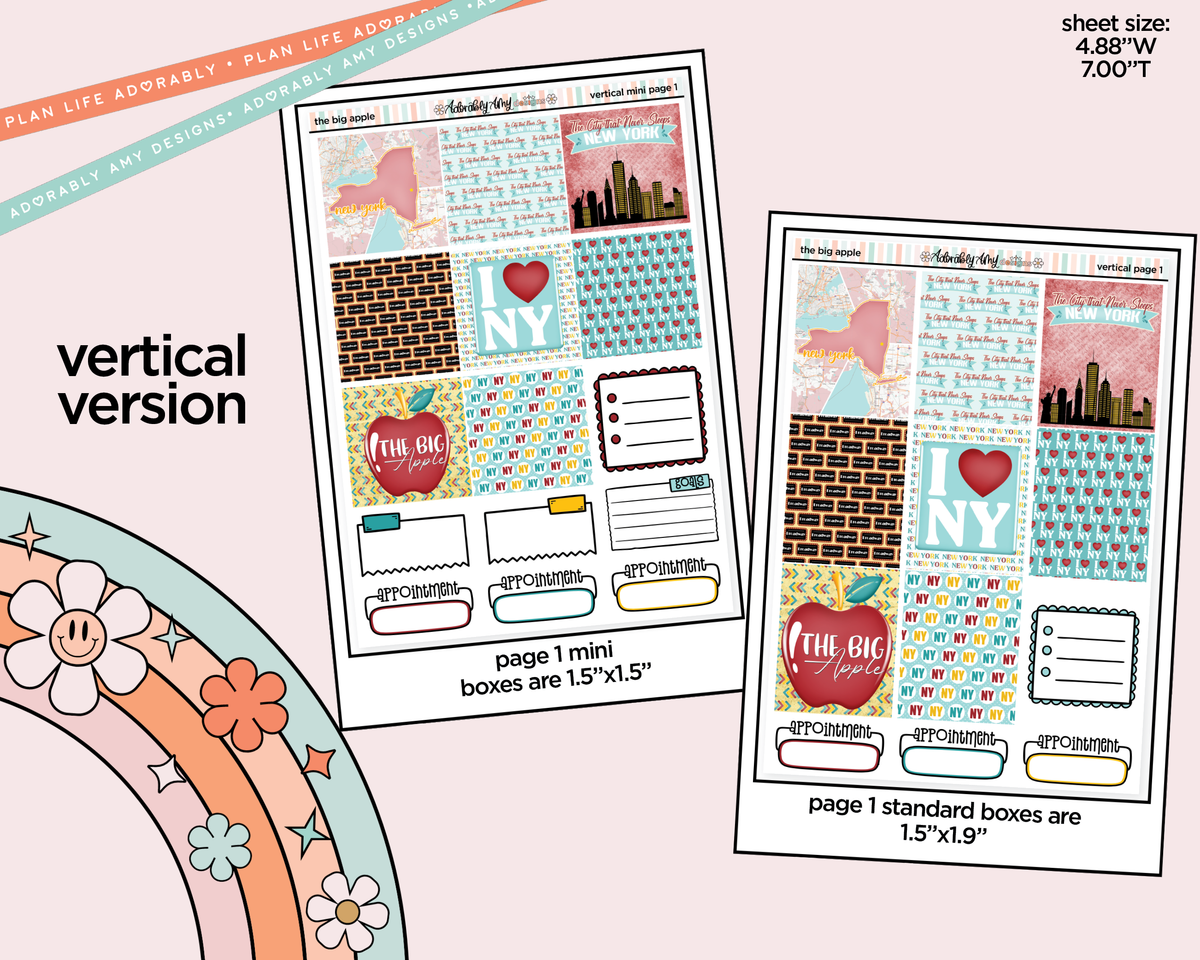 Vertical The Big Apple Collection Kit for Vertical Standard Size Planners or Insert