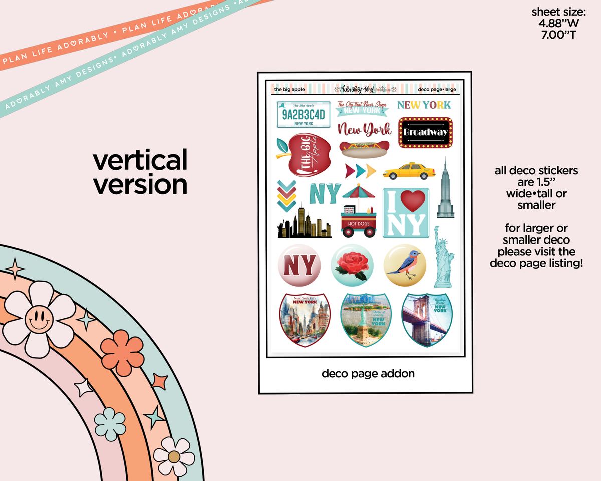 Vertical The Big Apple Collection Kit for Vertical Standard Size Planners or Insert