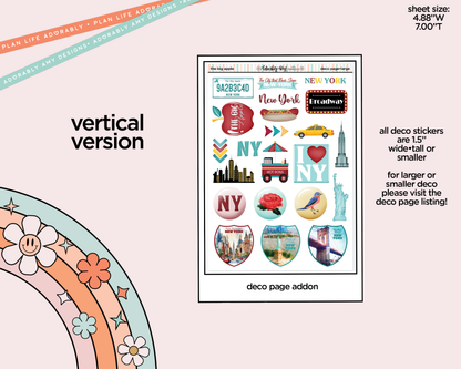 Vertical The Big Apple Collection Kit for Vertical Standard Size Planners or Insert