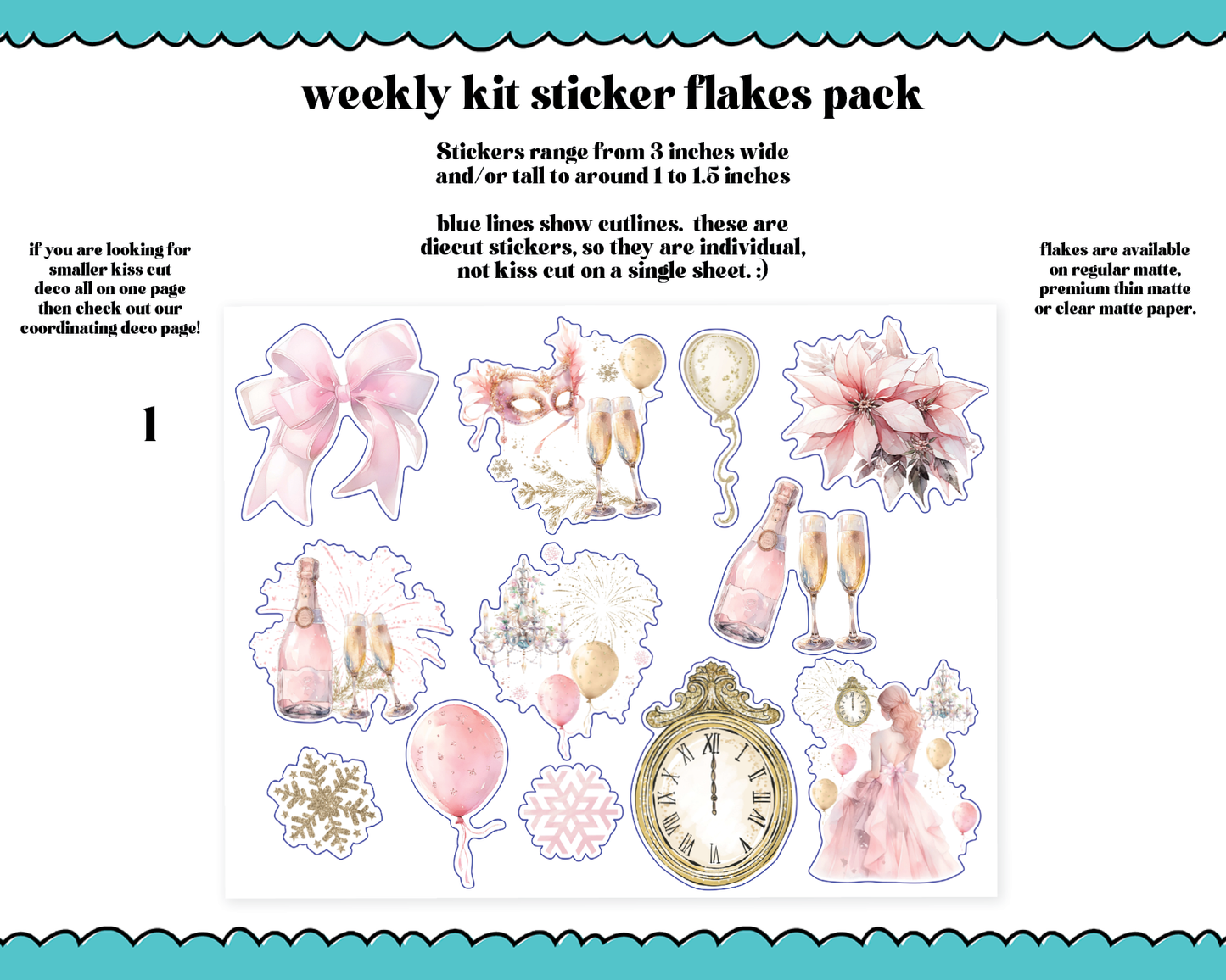 New Year Wishes Weekly Kit Addons - All Sizes - Deco, Smears and More!