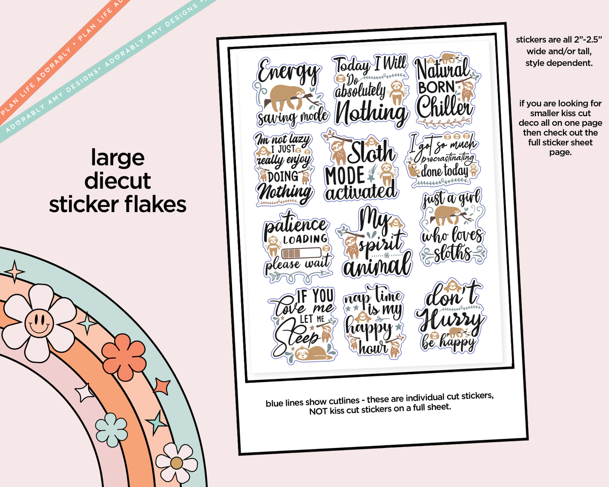 Natural Born Chiller Typography Sampler Planner Stickers - Adorably Amy Designs