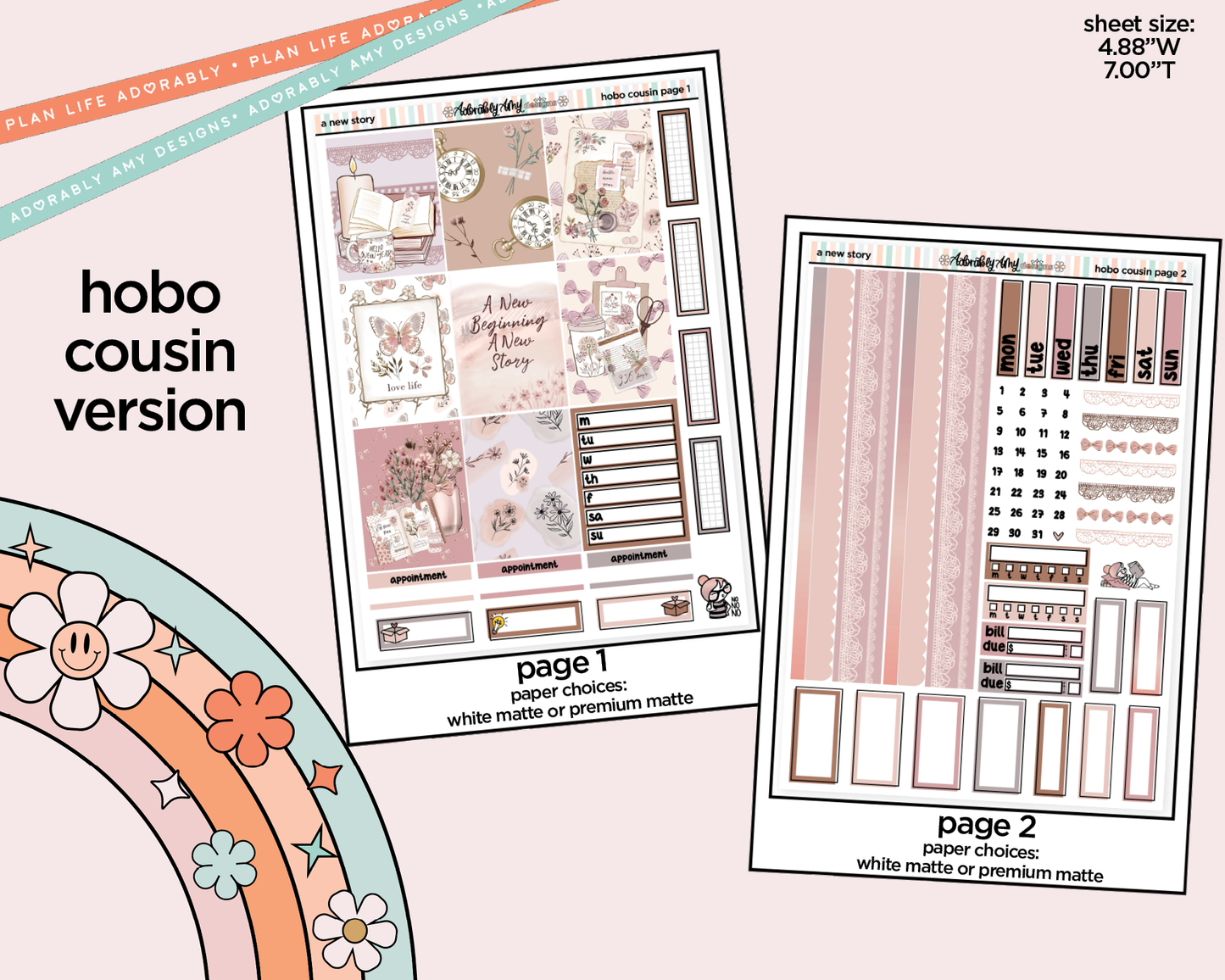 Hobonichi Cousin Weekly A New Story Planner Sticker Kit for Hobo Cousin or Similar Planners