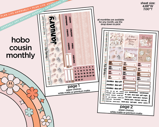 Hobonichi Cousin Monthly Pick Your Month A New Story Planner Sticker Kit for Hobo Cousin or Similar Planners