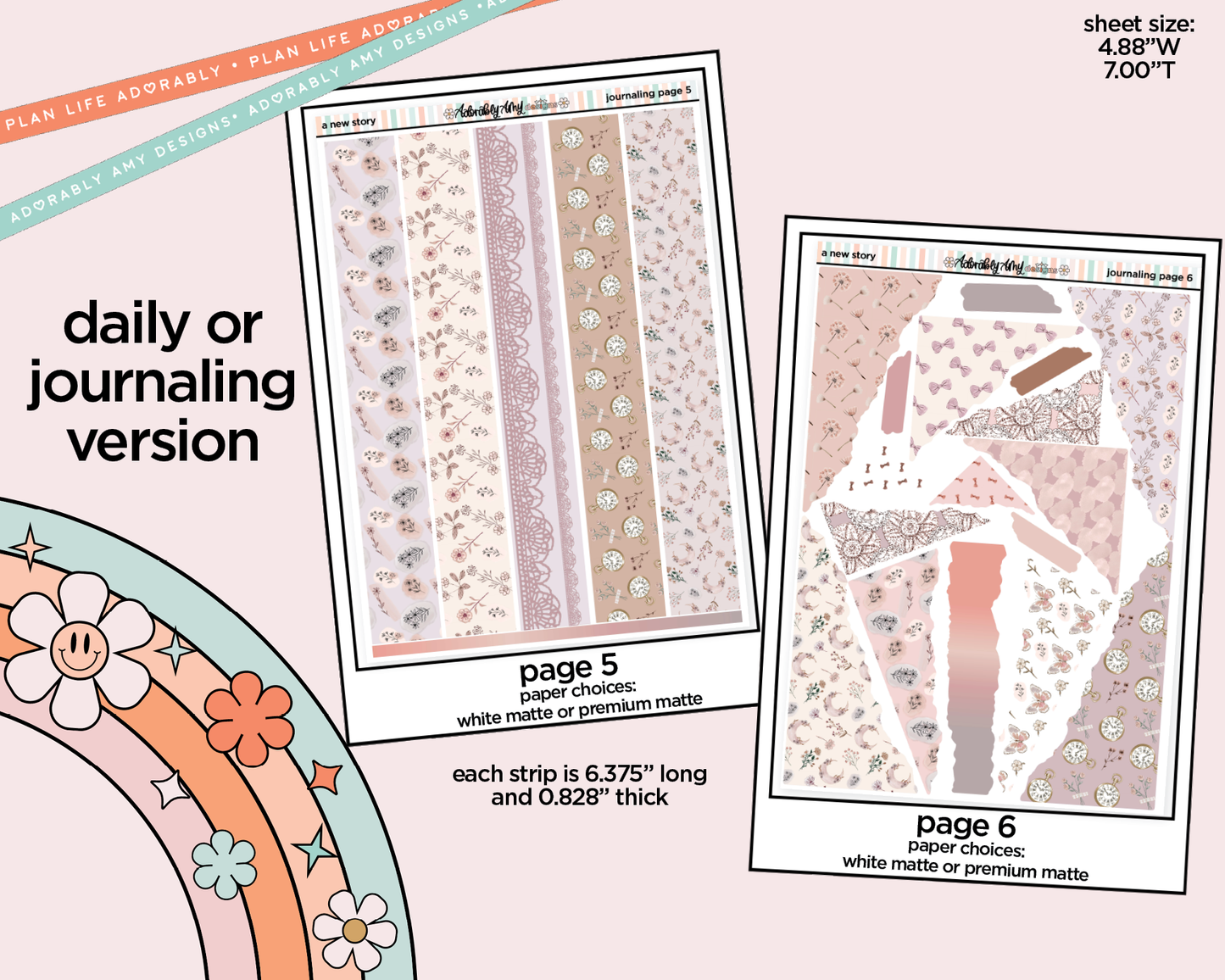 Journaling and Daily Planning A New Story Planner Sticker Kit