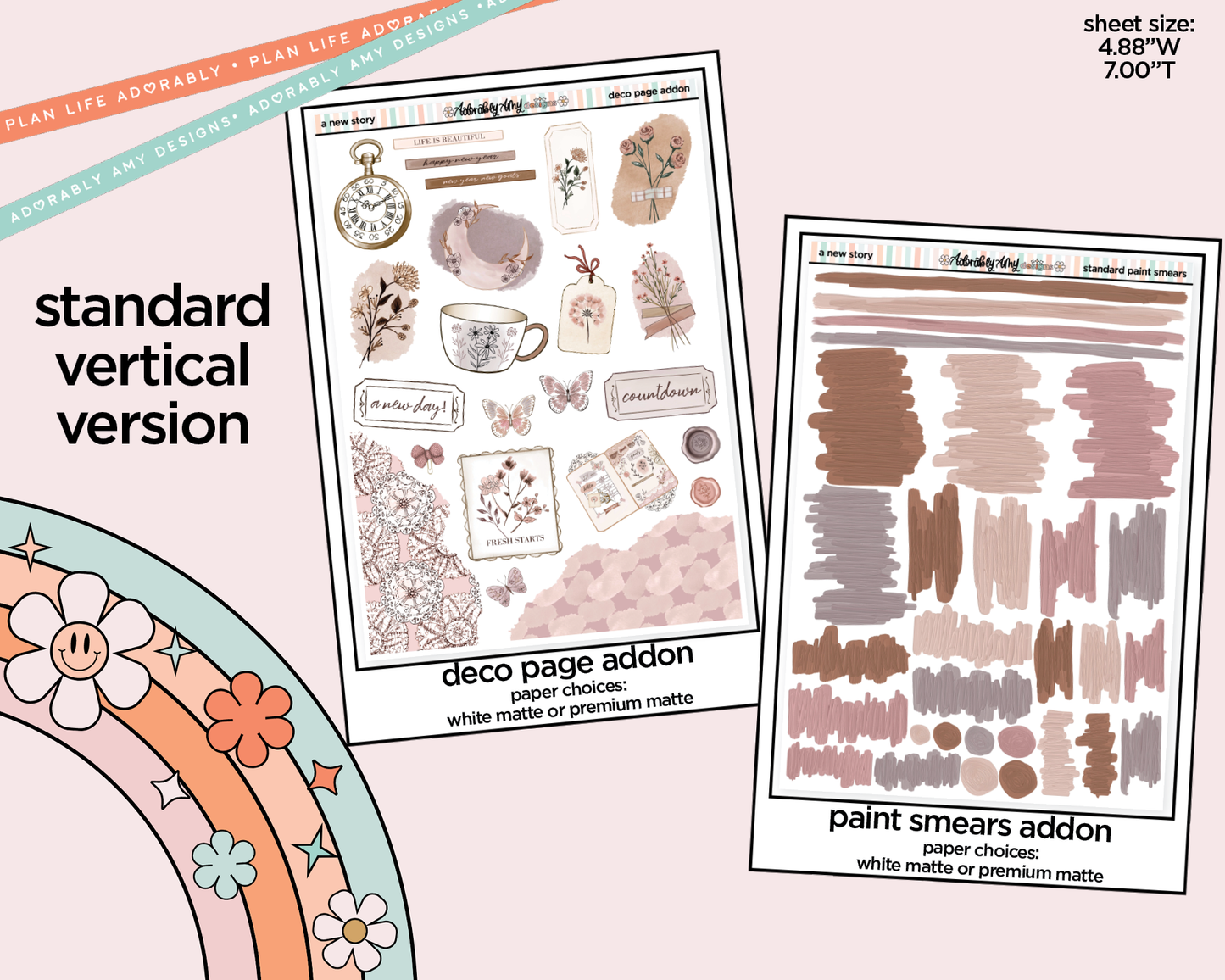 Vertical A New Story Weekly Sticker Kit for Vertical Standard Size Planners or Insert